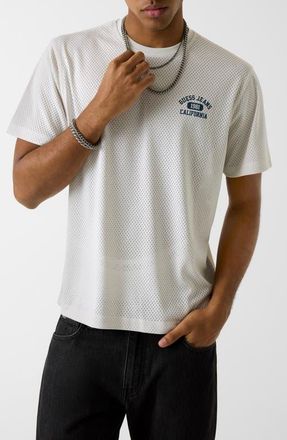 Guess Logo Graphic Mesh T-Shirt in White at Nordstrom, Size Xx-Large