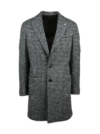 Lubiam Grey-Black Wool-Blend Coat