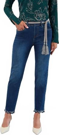 FDJ Piera Pull-On Straight Leg Denim Jeans In Dark Vintage