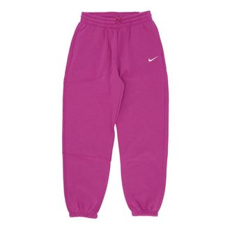 Nike Fuchsia/Sail High-Waisted Fleece Sports Wear - Dames - Trainingsbroeken - Roze - M - Katoen - Fitness