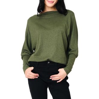 Gibsonlook Slouchy Luxe Boatneck Top in Martini Olive at Nordstrom Rack, Size Medium