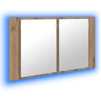 vidaXL Armario Con Espejo De Ba&ntilde;o Roble Artesanal 80 X 12 X 45 Cm Vidaxl