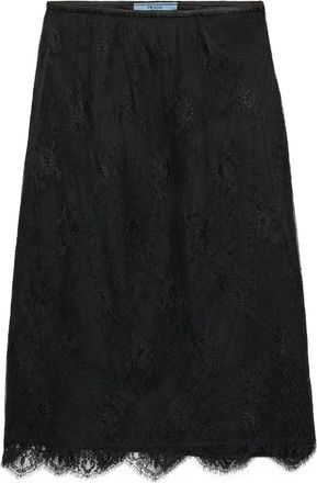 Prada Minigonna con orlo a smerlo - Nero