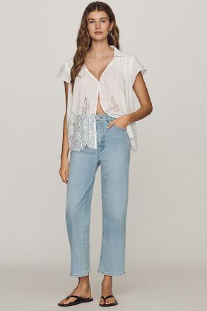 Frame Denim Le Pixie High-Rise Straight-Leg Jeans
