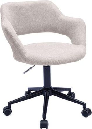 Miliboo Miliboo - Sedia da ufficio con ruote design in tessuto effetto velluto beige e metallo nero jessy