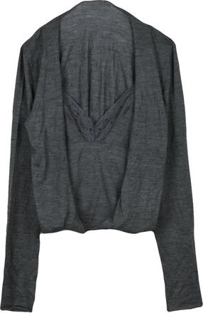 Alberta Ferretti Brushed Virgin Wool Sweater with Lace Trim and Relaxed Fit