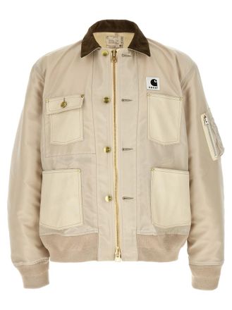 sacai Beige Shirt Collar Jackets