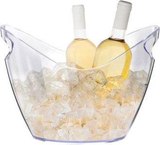 OEM Cubitera Para Vino - Cubeta De Pl&aacute;stico - Enfr&iacute;a Bebidas - Asas Integradas - Capacidad De 4 Litros - Transparente