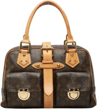 Louis Vuitton Pre-owned Manhattan GM Monogram Handtas - Dames - Vintage Handtas - Bruin - ONE Size - Leer - Vintage
