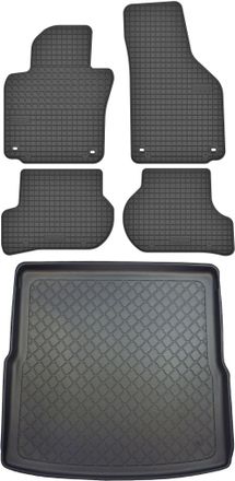 OEM Volkswagen Golf V Kombi De 2007-2009 Set - Alfombrillas De Goma Para Coche + Alfombrilla Para Maletero