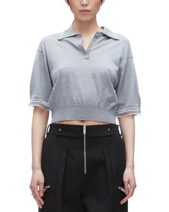 3.1 Phillip Lim Wool Cropped Polo Sweater
