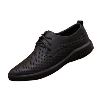 Generic Mens Dress Shoes Black Hollow Classic Lace-ups Oxfords Formal Casual Business Wedding Work Shoes (Black,7.5)