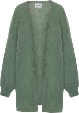 Americandreams Lee Midi Cardigan - Dames - Vesten - Groen - L/Xl - Wol - Truien & Vesten