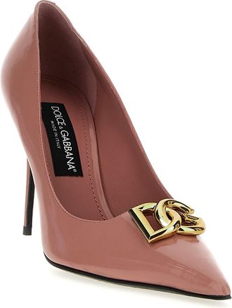 Dolce & Gabbana Womens Lollo Pump Pink Calfskin Leather