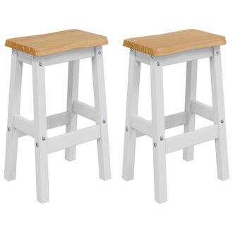 vidaXL Taburete Alto De Bar Ekai 2 Pcs Blanco 40 X 29 X 63 Cm Vidaxl