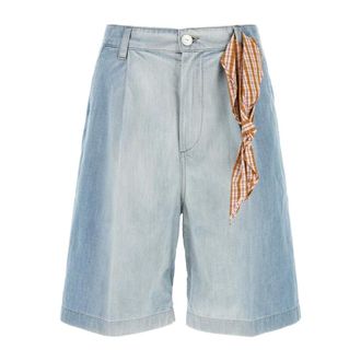 Marni Denim Shorts, male, Blue, Size: W30 Pleated Bermuda Shorts