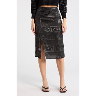 Desigual Print Woven Skirt in Black at Nordstrom Rack, Size Medium