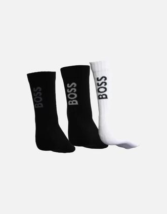 HUGO BOSS Mens 3-Pack Ribbed Bamboo Sports Socks, Black/white - Size: 16/14.5/8/15/8.5/15.5/9/13/13.5/14/6.5/7/7.5/11.5/5/12/5.5/12.5/6/3.5/3/10.5/4
