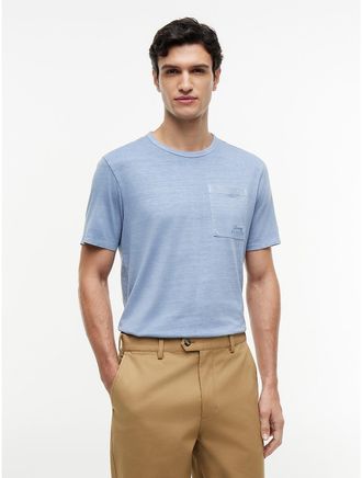 Tommy Hilfiger Mens Garment-Dyed Pocket T-Shirt - Brisk Blue - XXL