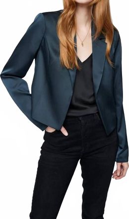 Gentle Fawn Natalie Satin Blazer In Teal