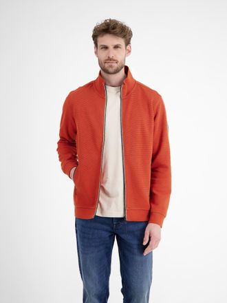 Lerros Sweatjacke LERROS SELA, Herren, Gr. XXL, scandinavian rot, Sweatware, Obermaterial: 90% Baumwolle, 10% Polyester, unifarben, regular fit taillenbedeck