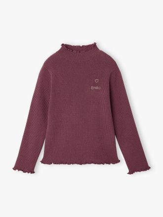Vertbaudet M&auml;dchen Unterziehpullover aus Strick pflaume