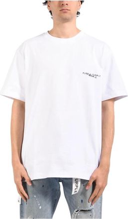 Purple Wavelength Tee - Heren - T-shirts - Wit - XL - Katoen - Tops