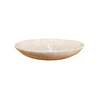 Wanda Collection Lavabo encimera redondo grande de m&aacute;rmol 45 cm crema