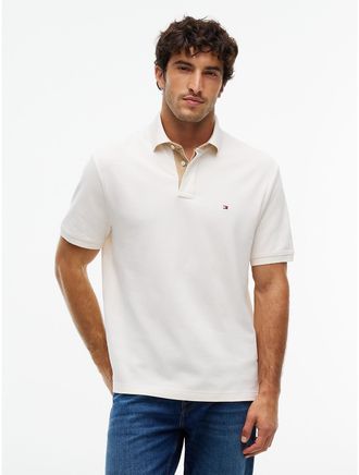 Tommy Hilfiger Mens Classic Fit Corduroy Accent Polo - Ivory Petal - L