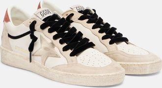 Golden Goose Ball Star suede-trimmed leather sneakers