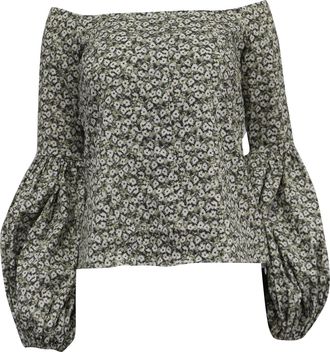 Caroline Constas Off Shoulder Gisele Blouse in Floral print Cotton