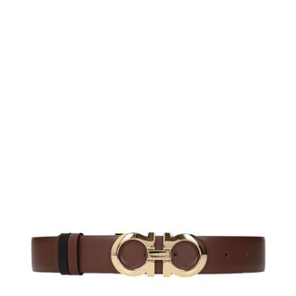 Ferragamo Herrens G&uuml;rtel Leder Braun/Schwarz