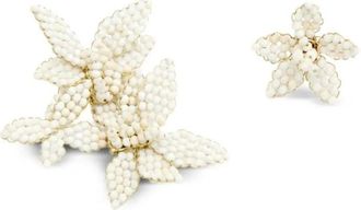 Isabel Marant Ecru Asymmetrical Flower Earrings