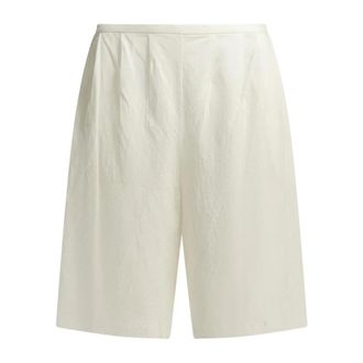 Khaite Gekreukte wijde cropped broek - Dames - Korte Broeken - Wit - M - Korte Broeken