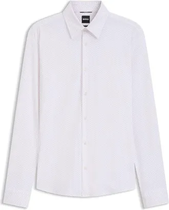 BOSS Printed regular-fit shirt in performance-stretch jersey