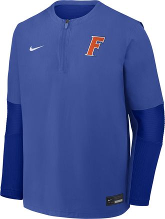 Nike Florida Dugout Nike Mens Dri-FIT College 1/4-Zip Long-Sleeve Windshirt in Blue | 04HD0DZGUFN-39L