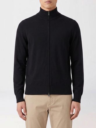 HUGO BOSS Cardigan slim fit in pura lana vergine con collo a dolcevita e zip