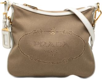Prada Tweedehands Canvas Canapa Logo Schoudertas