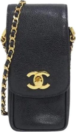 Chanel Pre-owned Cross Body Bags, female, Black, Size: ONE SIZE Pre-owned Pouch/sleeve