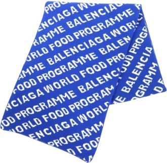 Balenciaga Pre-owned Vintage Stola - Dames - Vintage Accessoires - Blauw - ONE Size - Wol - Vintage
