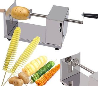 OEM Cortador De Patatas En Espiral Jeiibrzui, Cortador De Patatas Fritas, Multifuncional, 1 Pieza, Color Plateado
