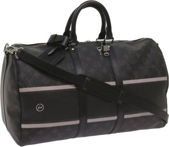 Louis Vuitton Keepall Bandouliere 45 Black Canvas Travel Bag (Pre-Owned)