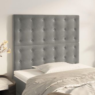 vidaXL Cabeceros 2 Unidades De Terciopelo Gris Claro 80x5x78/88 Cm Vidaxl