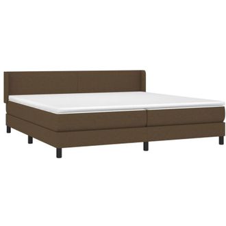 vidaXL Cama Box Spring Con Colch&oacute;n Tela Marr&oacute;n Oscuro 200x200 Cm Vidaxl