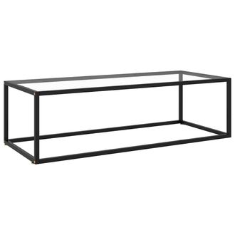 vidaXL Mesa De Centro Negra Con Vidrio Templado 120x50x35 Cm Vidaxl