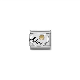 Nomination Unisex Birth Stones Links Bracelet In November Citrine Silver