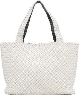 Bottega Veneta Pre-owned Tote Bags, female, White, Size: ONE SIZE Pre-owned Woven Leather Tote