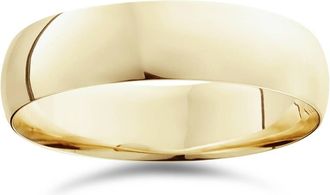 Pompeii3 6mm Dome High Polished Wedding Band 10K Yellow Gold Comfort Fit Plain Ring Size Selectable