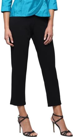 Alex Evenings Stretch Crepe Slim Leg Pants in Black at Nordstrom, Size X-Large