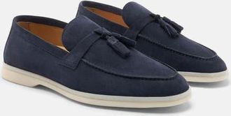 Scarosso Leandro Loafers in Blue - Suede at Nordstrom, Size 43.5